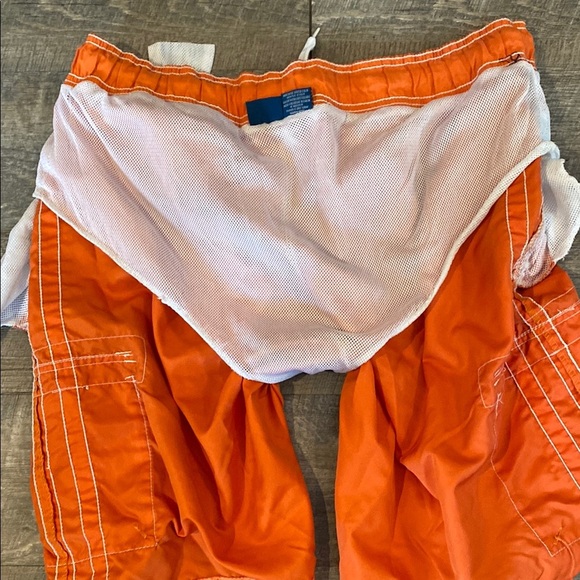 Bright Orange Cargo Shorts with White Accents - Picture 8 of 8